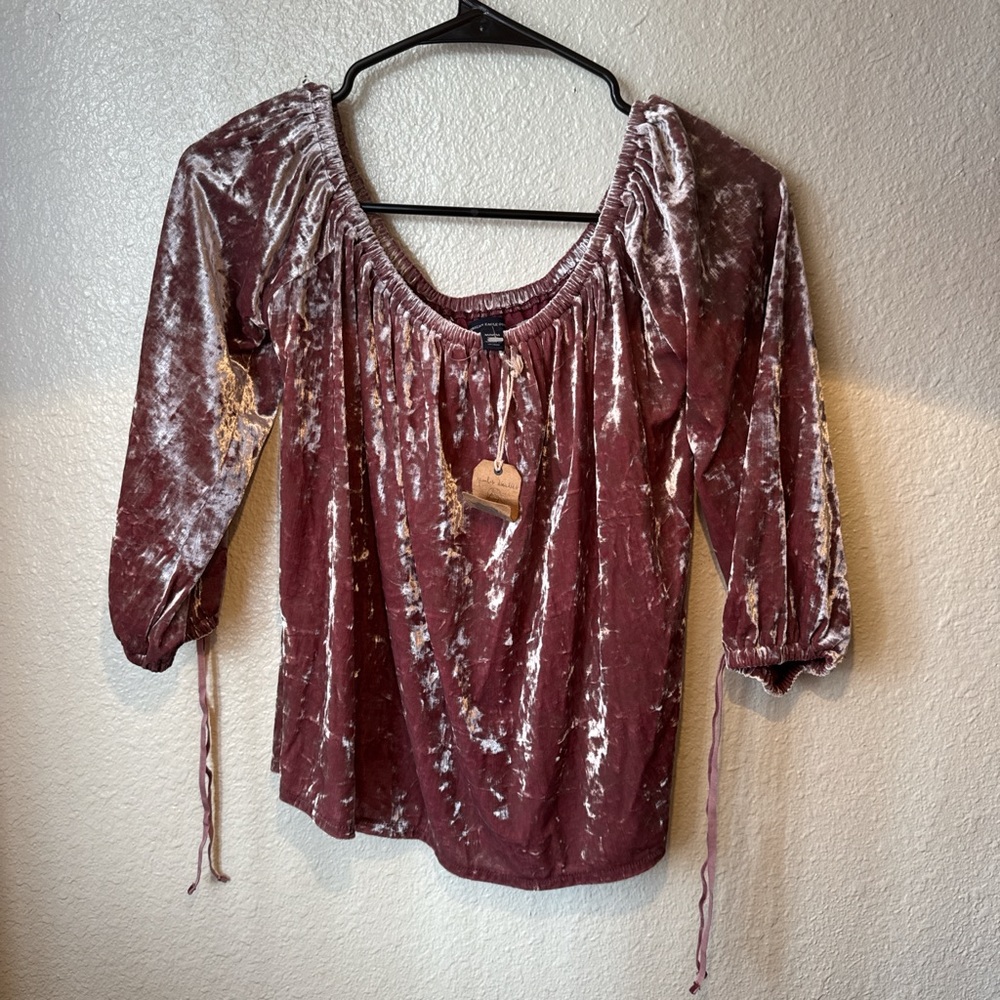 American Eagle Outfitters Velvet Maroon Blouse